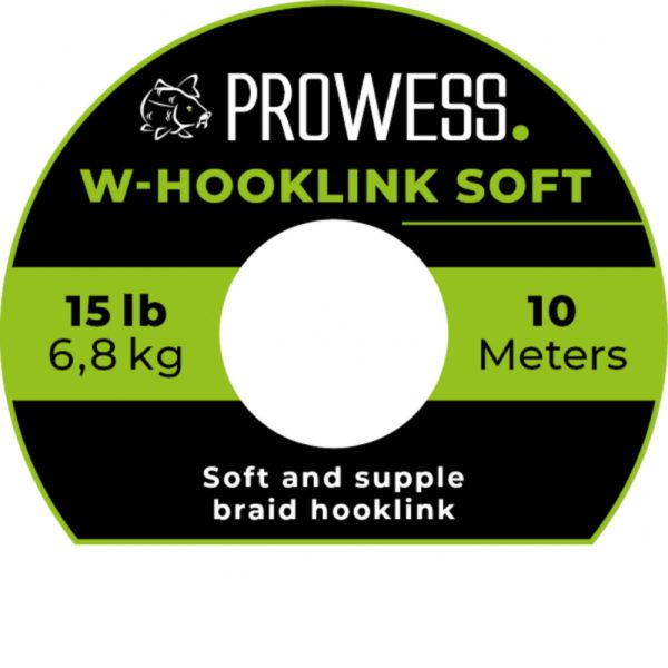Prowess W-Hooklink Soft Braid 10m 25lb Verde Trecciato per Terminali