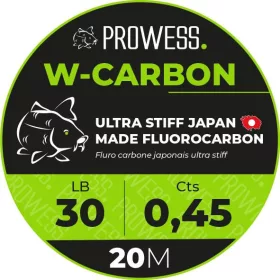 Prowess Filo Terminale W-Carbon 20m 0,30mm per Carp Fishing