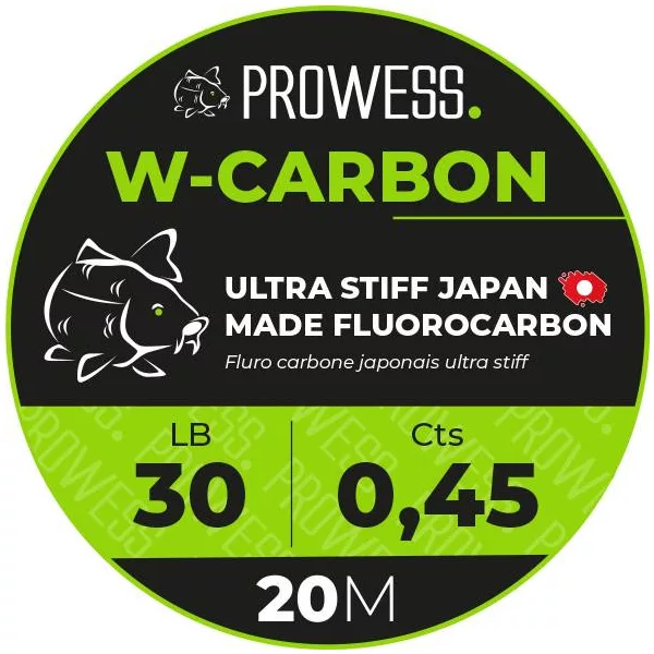 Prowess Filo Terminale W-Carbon 20m 0,60mm per Carp Fishing