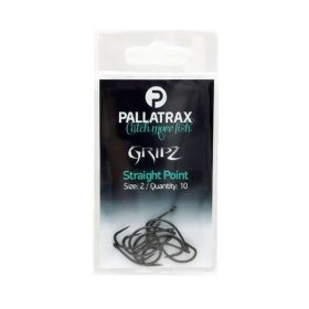   Pallatrax Gripz Straight Point 6 Anelli, Amo da carpa senza ardiglione 10pz