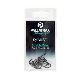   Pallatrax Gripz Straight Point 8 Anelli, Amo da carpa senza ardiglione 10pz
