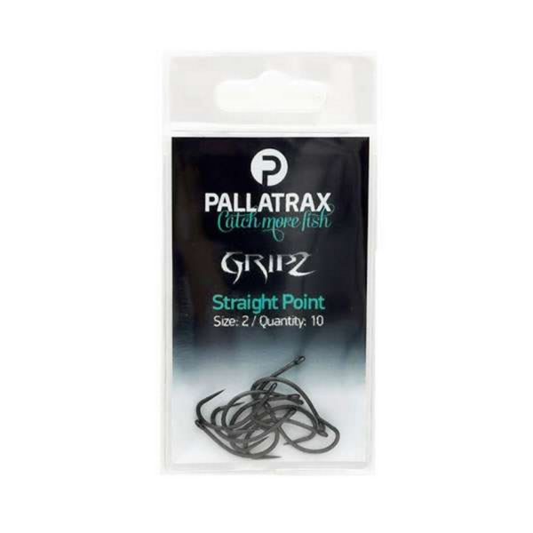 Pallatrax Gripz Straight Point 8 Anelli, Amo da carpa senza ardiglione 10pz