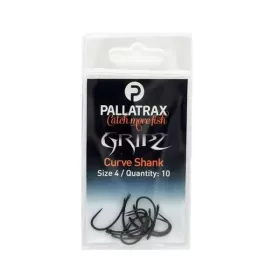   Pallatrax Gripz Curve Shank 4 Anelli, Amo da carpa senza ardiglione 10pz