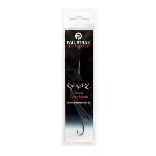 Pallatrax Gripz Curve Shank Hair Rigs 6 15lb Braid Amo Trecciato Pre-ligato
