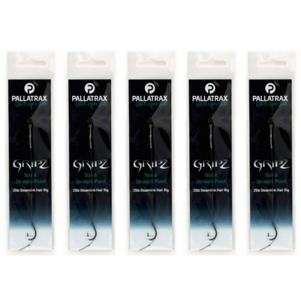 Pallatrax Gripz Straight Point Hair Rigs 8 15lb Steamlink Monofil Amo Pre-ligato