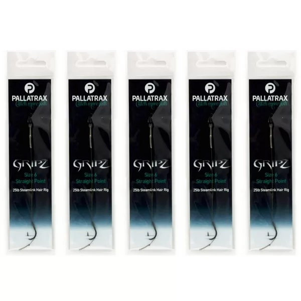 Pallatrax Gripz Straight Point Hair Rigs 8 12lb Braid Amo Trecciato Pre-ligato