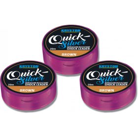   Kriston Quicksilver Shock Leader 35lbs 20m Trecciato per terminale-Marrone