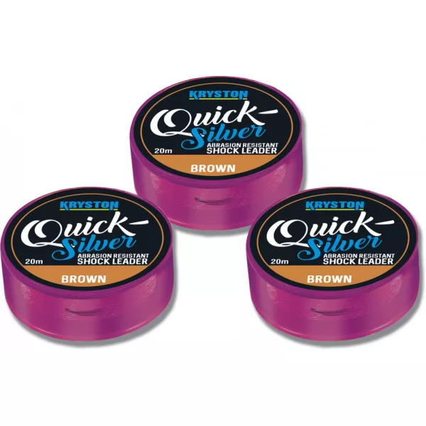 Kriston Quicksilver Shock Leader 35lbs 20m Trecciato per terminale-Marrone