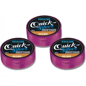   Kriston Quicksilver Shock Leader 45lbs 20m Trecciato per terminale-Marrone