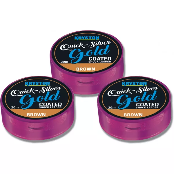 Kriston Quicksilver Gold Shock Leader 35lbs 20m Trecciato per terminale-Marrone
