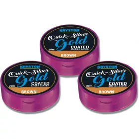   Kriston Quicksilver Gold Shock Leader 45Lbs 20m Trecciato per terminale-Marrone