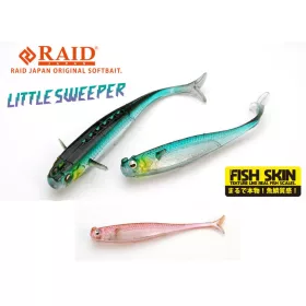   Raid Little Sweeper Fish Skin 6,3cm 080 Clear Wakasagi Esca in gomma 8pz