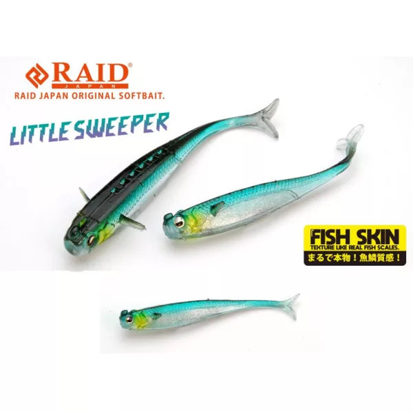 Raid Little Sweeper Fish Skin 7,6cm 082 Hustler Gomma Esche 7 pezzi