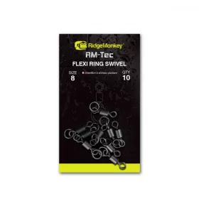   Ridgemonkey Rm-Tec Flexi Ring Swivel Size8 Girella con anello 10 pz