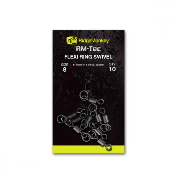 Ridgemonkey Rm-Tec Flexi Ring Swivel Size8 Girella con anello 10 pz