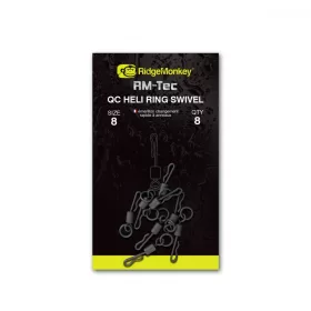   Ridgemonkey Rm-Tec Quick Change Heli Ring Swivel Size8 Girella con Attacco Rapido 8 pz