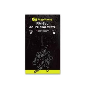   Ridgemonkey Rm-Tec Quick Change Heli Ring Swivel Size11 Girella con Anello e Attacco Rapido 10 pz