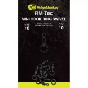   Ridgemonkey Rm-Tec Mini Hook Ring Swivel Micro Girella con anello 10 pz