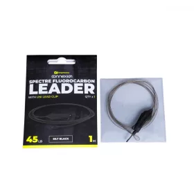   Ridgemonkey Spectre Fluorocarbon Uni Lead Clip Leader - Silt Nero Terminale per boilies