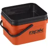 ROK Set Secchio Esche Quadrato da 10 Litri con Inserto e Coperchio Arancione