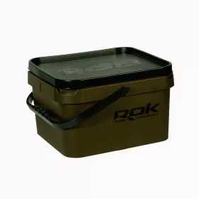   ROK Set Secchio Esche Quadrato da 10 Litri con Inserto e Coperchio Verde
