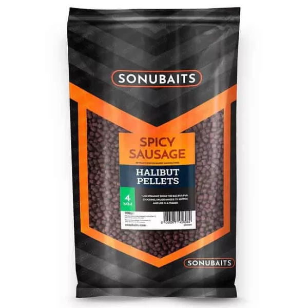 Sonubaits Spicy Sausage Halibut Pellets - 4mm (S0920004) pellet da pastura