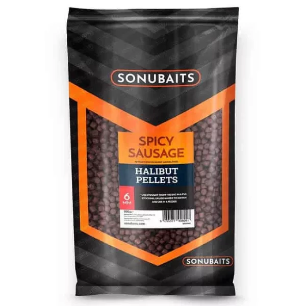 Sonubaits Spicy Sausage Halibut Pellets - 6mm (S0920005) pellet da pastura