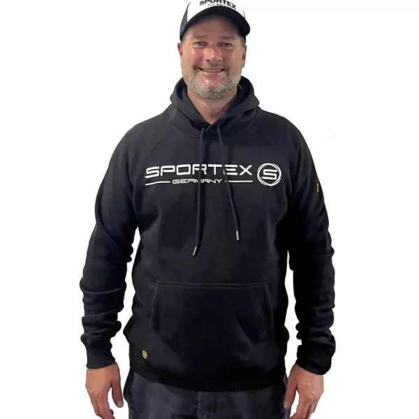 Felpa con Cappuccio Sportex Hoodie Black XL