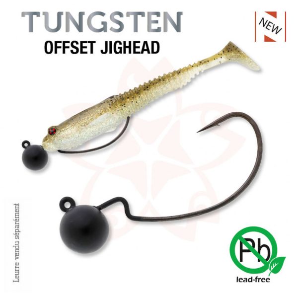 Sakura - TUNGSTEN OFFSET JIGHEAD 1/8 - 3,5G / Amo #2/0 x 2 pezzi (Colore Nero) - Testina Jig