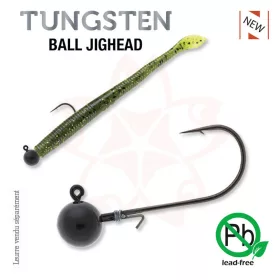   Sakura - TUNGSTEN BALL JIGHEAD 1/8 - 3,5G / Amo #1/0 x 2 pezzi (Colore Nero) - Testina Jig
