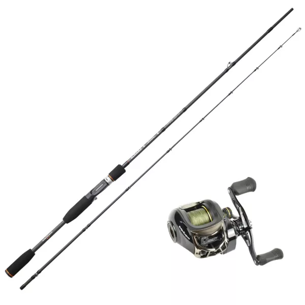 Sakura Almara ALMC 662 MH 1,98m 7-28gr Canna da Spinning + Mulinello da Casting Alendo 2000 con Trecciato Set da Pesca