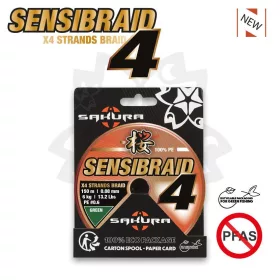   Filo Intrecciato Sakura Braided Line Sensibraid 4 Green 0,18mm 150m Filo Principale Trecciato