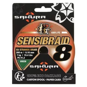 Sakura Sensibraid X8 Verde 0,20mm 300m Filo Trecciato