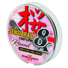   Sakura Sensibraid 8 trecciato - Green 150 M - 0.24 Mm /22Kg / 48.5Lbs