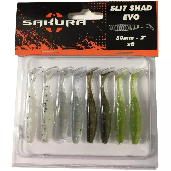 Sakura SLIT SHAD EVO 50 Soft lure Color Mix 50mm - 8pz