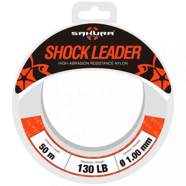 Sakura - SHOCK LEADER CLEAR 50 M - 0.74 mm / 60 Lb. Test - Terminale - Fluorocarbon