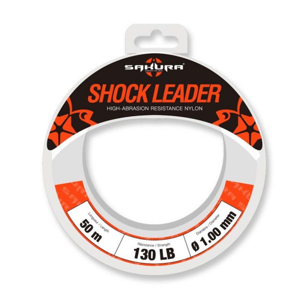 Sakura - SHOCK LEADER CLEAR 50 M - 1.00 mm / 130 Lb. Test - Terminale - Fluorocarbon