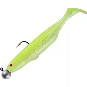   Sakura Shadura Rigged 100 Soft Lure UV Purple Charteuse Shad 100mm - 7gr - Ready Rig - Pre-montato