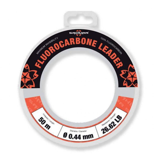 Sakura - FLUOROCarbon LEADER - 50M - 0.500 mm / 31.14 Lb. Test - 14,15 kg - Terminale - Fluorocarbon