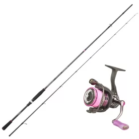   Sakura Stingray EGI STS 822 M 2,48m 7-30gr Canna da spinning in 2 pezzi con Mulinello Stingray EGI 2.0 2506 FD, con Filo