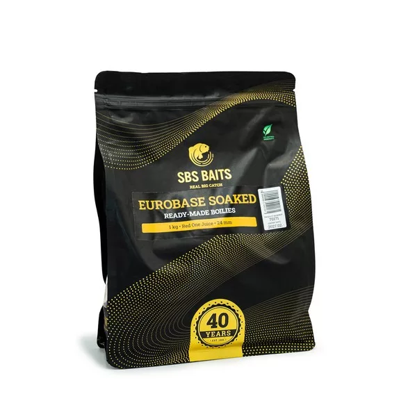 SBS Eurobase Soaked Ready-Made Boilies Soak Attract Natural 20mm Boilie 1kg
