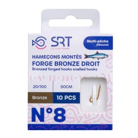   SRT Forged Bronzed Straight 0,22mm 50cm Monofilo 6 Ami Pre-legati 10 pezzi
