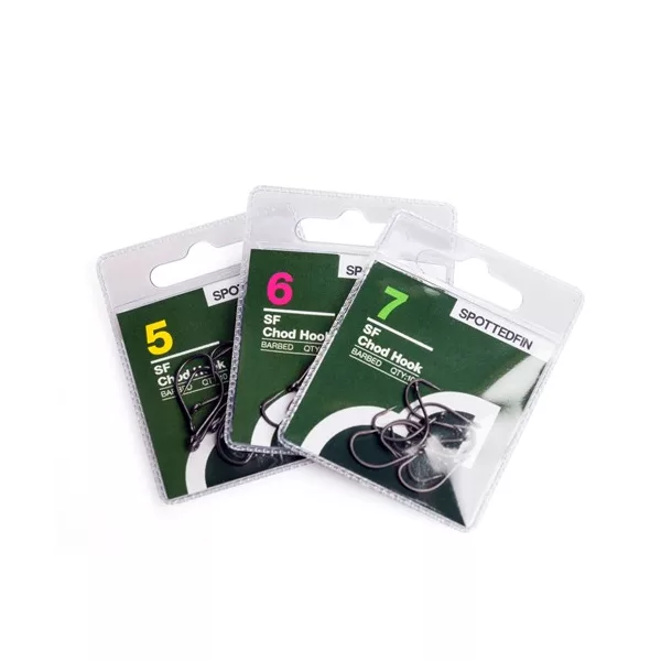 Spotted Fin Chod Barbed amo con ardiglione misura 7