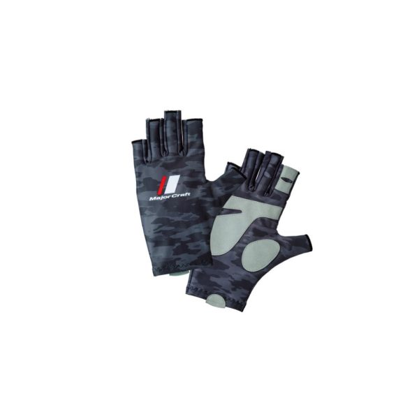 Major Craft UV-Cut Glove Grigio Scuro Camo Guanto Estivo M