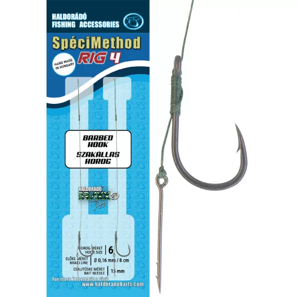 Haldorádó SpéciMethod Rig4 Braid 6 con occhiello con ardiglione Trecciato amo pre-legato