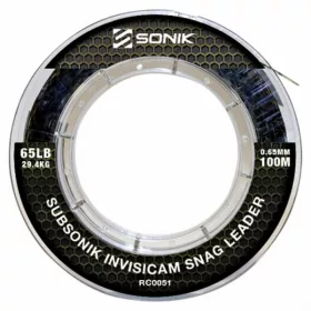   Sonik Subsonik Invisicam Snag Leader 100m 65lbs (0,65) Monofilo per lenza madre