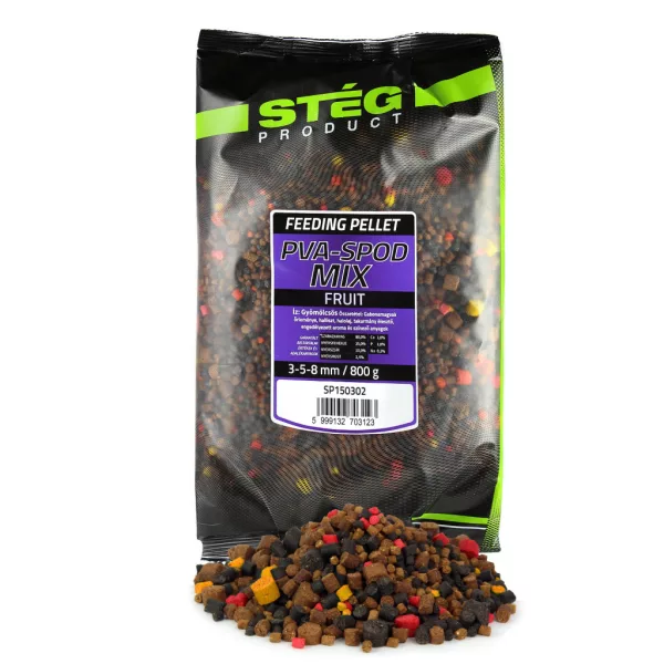 Stég PVA-Spod Mix Fruttato 3-5-8mm Miscela di Pellet 800gr