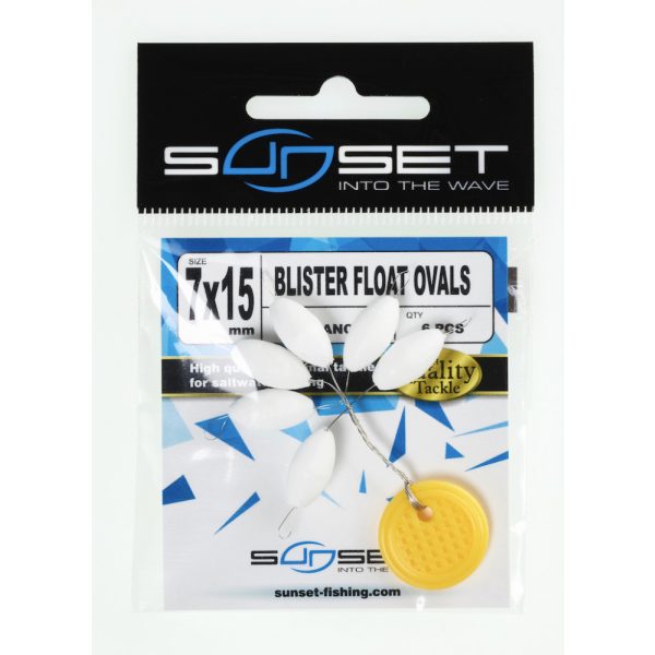Sunset - GALLEGGIANTE A BLISTER OVALE BIANCO 7x15mm - Stopper