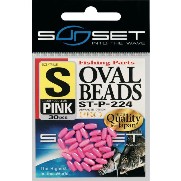 Sunset - PERLE OVALI DURE ROSA 8x3,8mm X25 - Perla di gomma