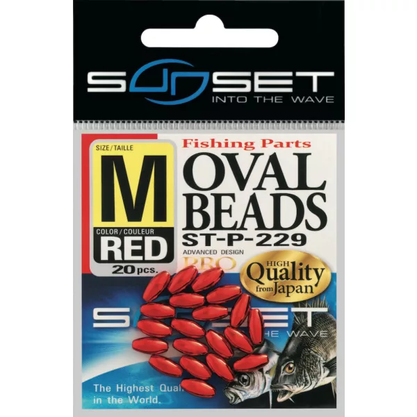 Sunset - PERLE OVALI DURE ROSSO 8x3,8mm X20 - Perla di gomma